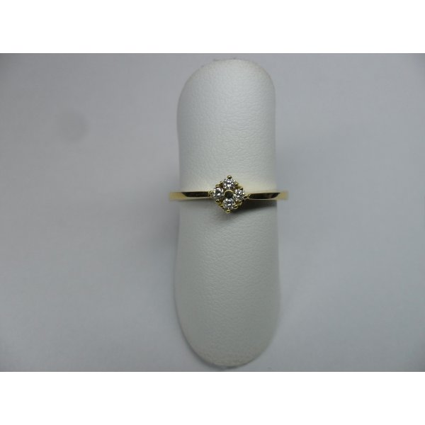 Square Solitaire Ring Small Yellow Gold